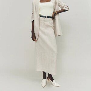 Reformation Gia Linen Skirt Natural - Size 4
